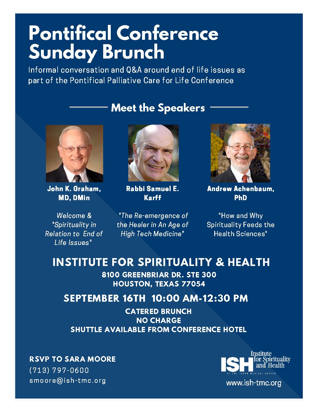 Institute for Spirituality & Health Pontifical Conference Sunday Brunch - Sept. 16