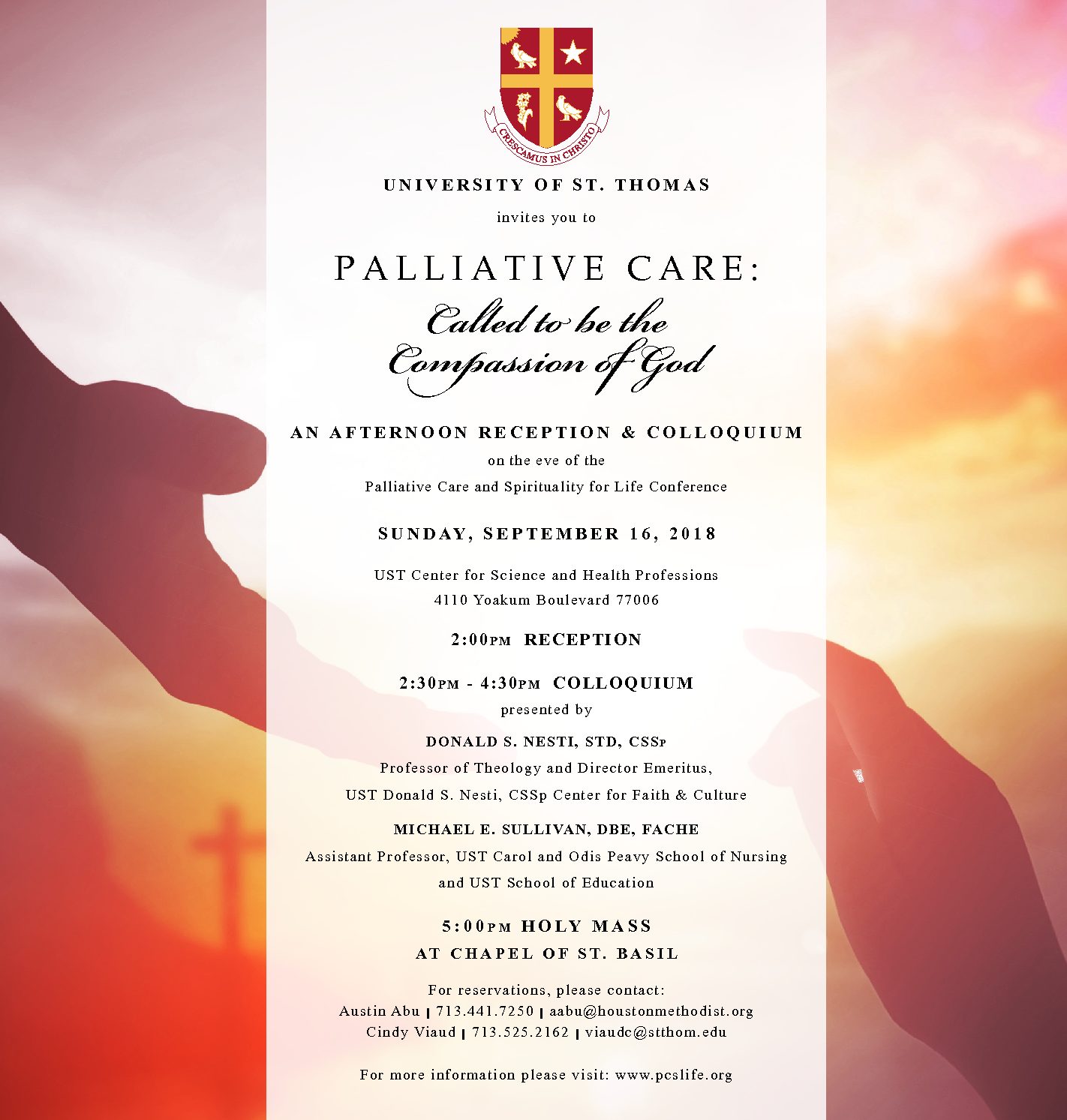 University of St. Thomas Palliative Care Reception & Colloquium - Sept. 16
